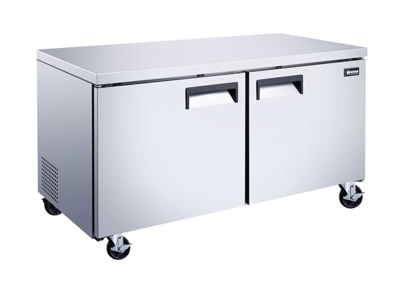 Omcan 50092 Congélateur sous comptoir de 60″ à deux (2) portes, 15 pi³ (425 L), acier inoxydable