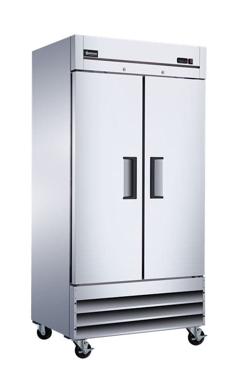 Omcan 50110 Réfrigérateur vertical de 40″ à deux (2) portes, 26,5 pi³ (750 L), acier inoxydable