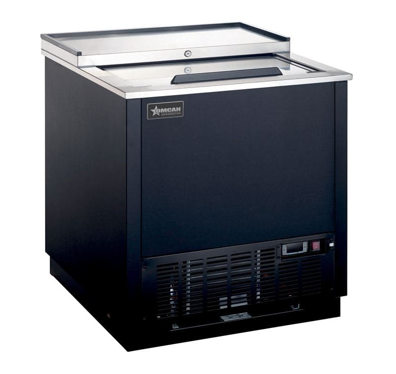 Omcan 50113 Congélateur à assiettes et à coupes givrées de 36″ en verre noir, capacité de 240 L