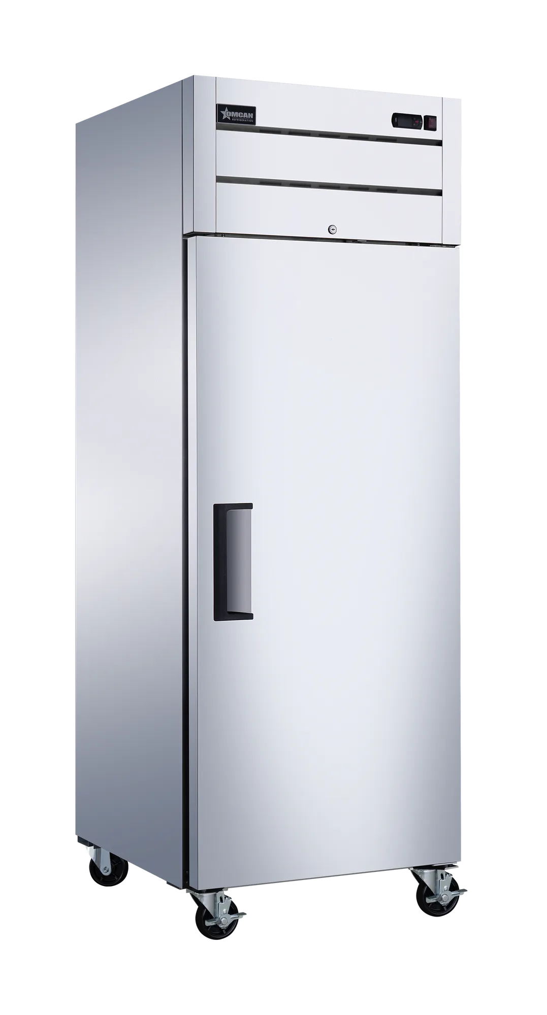 Omcan 50114 Réfrigérateur vertical de 29″ à une (1) porte, groupe compresseur en haut, 21,5 pi³ (609 L), acier inoxydable