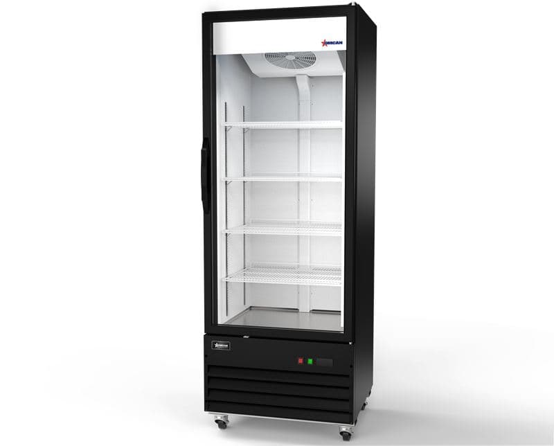 Omcan 50123 30" One (1) Glass Door Display Refrigerator, 16.3 cu.ft. (461 L), Black