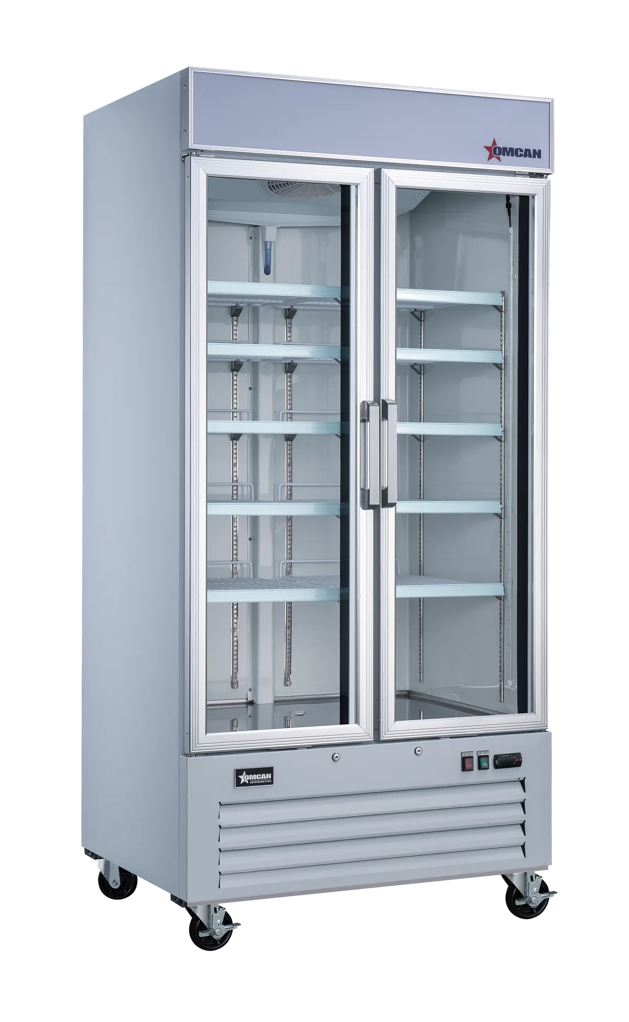 Omcan 50126 Réfrigérateur vitrine de 40″ à deux (2) portes vitrées battantes, 31,5 pi³ (892 L), blanc