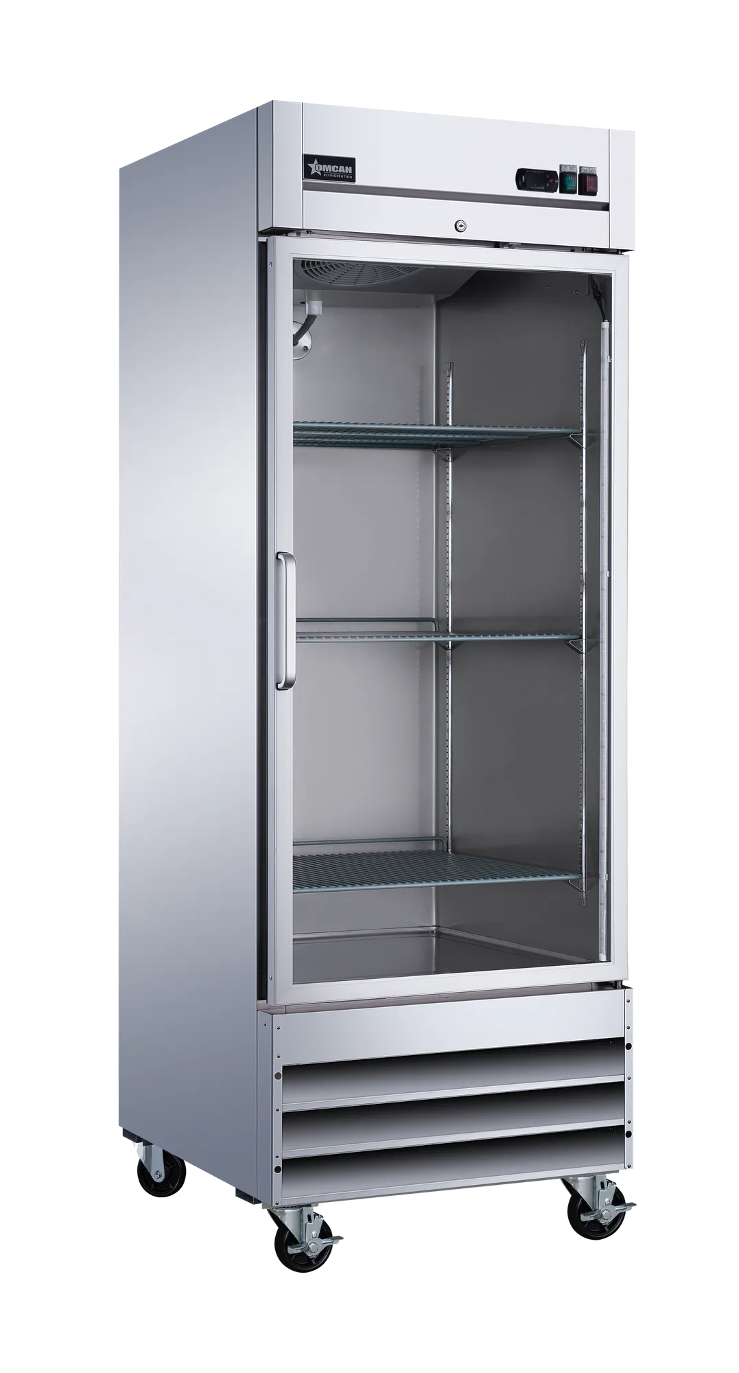 Omcan 51024 Réfrigérateur vertical de 29″ à une (1) porte vitrée, 23 pi³ (651 L), acier inoxydable