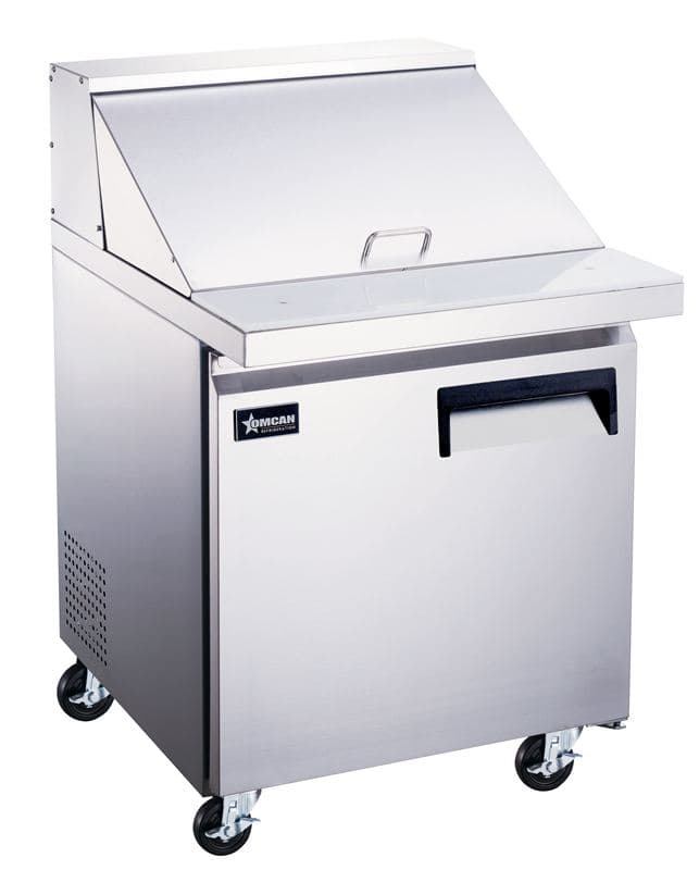 Omcan 51049 28″ One (1) Door Mega Top Refrigerated Prep Table, 7 cu.ft. (198 L), Stainless Steel, Left Hand Opening