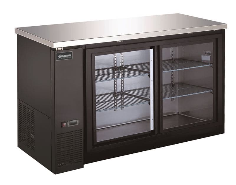 Omcan 51060 Refroidisseur d’arrière-bar de 60″ à deux (2) portes vitrées coulissantes, 15,8 pi³ (446 L)