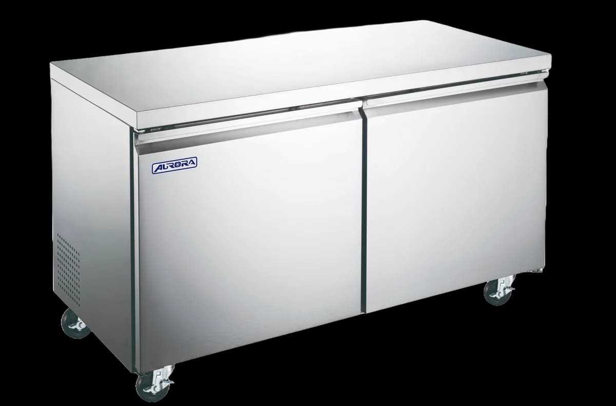Omcan 59055 Congélateur sous comptoir Aurora de 48″ à deux (2) portes, 11 pi³ (320 L), acier inoxydable