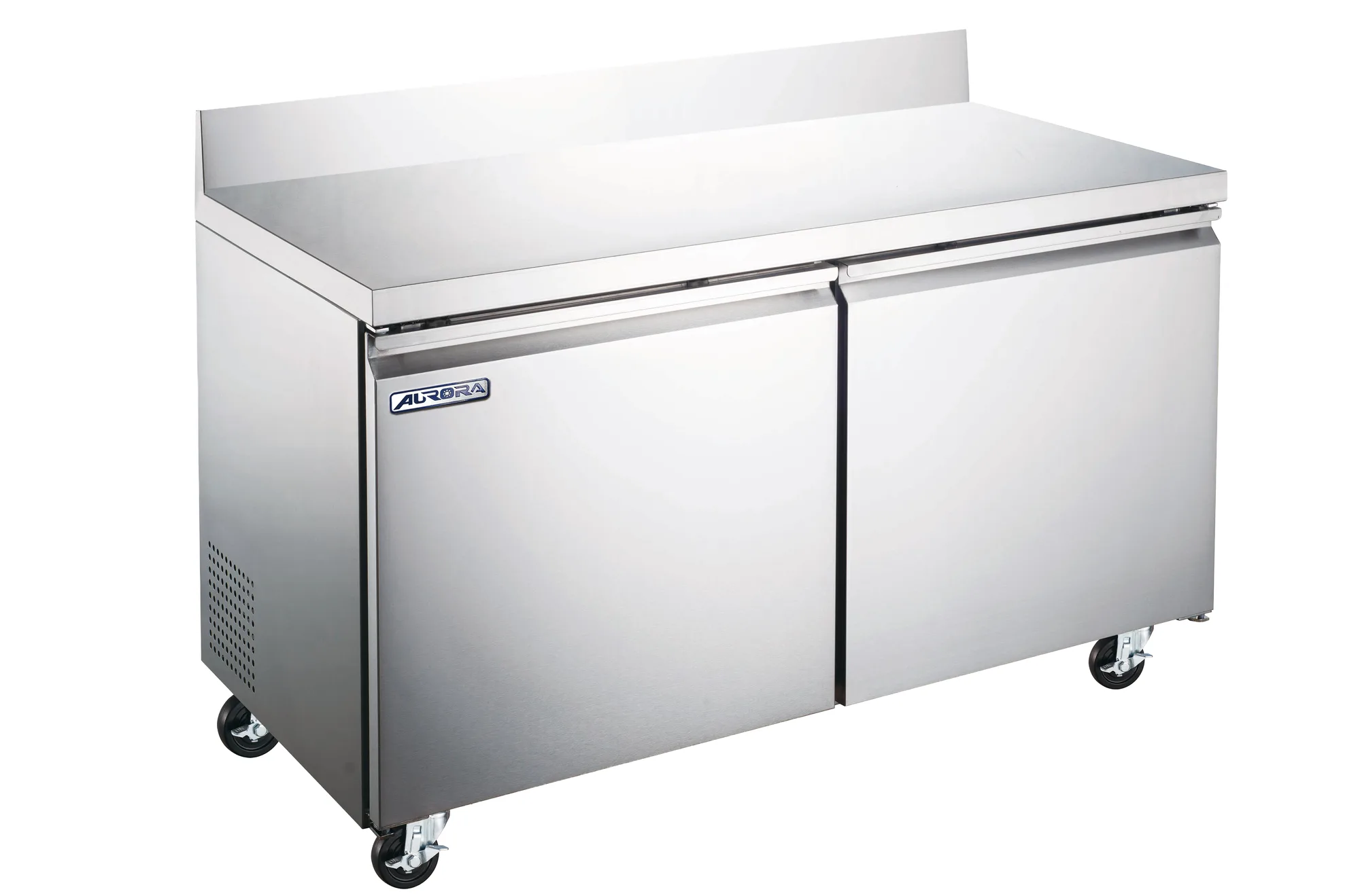 Omcan 59097 Réfrigérateur de travail Aurora de 48″ à deux (2) portes avec dosseret, 11 pi³ (320 L), acier inoxydable