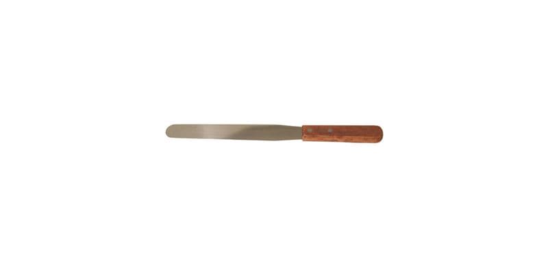 Omcan 80002 Stainless Steel Straight Baking / Icing Spatula with 7 15/16″ x 1 1/4″ blade and Wooden Handle