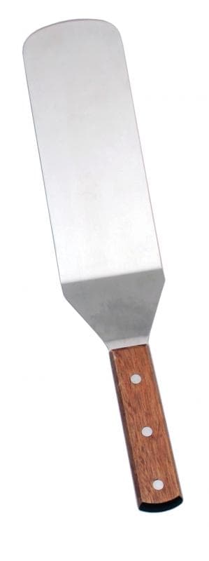 Omcan 80005 Spatule de cuisine flexible en acier inoxydable satiné avec lame de 7 1/2″ x 2 7/8″ et manche court en bois
