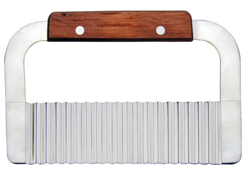 Omcan 80006 Couteau ondulé en acier inoxydable de 7 1/4″ avec manche en bois
