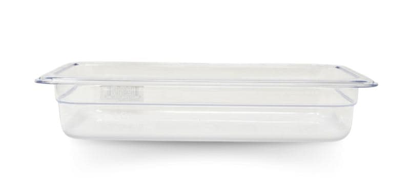 Omcan 80036 Bac alimentaire transparent en polycarbonate GN 1/3 (tiers), profondeur de 2 1/2″