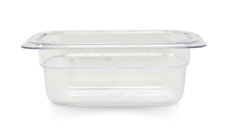 Omcan 80043 Bac alimentaire transparent en polycarbonate GN 1/9 (neuvième), profondeur de 2 1/2″