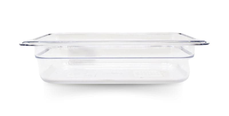 Omcan 80044 Bac alimentaire transparent en polycarbonate GN 1/4 (quart), profondeur de 2 1/2″