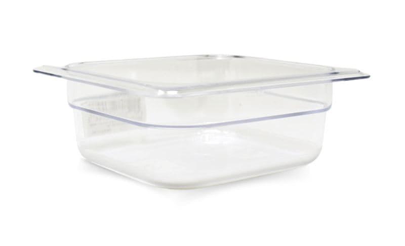 Omcan 80046 GN 1/6 Sixth-size Polycarbonate Clear Food Pan, 2 1/2″ Deep