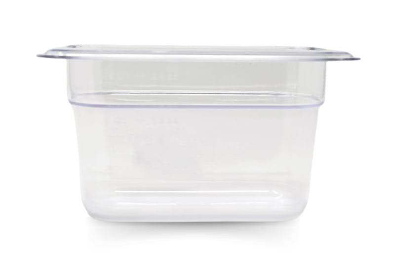 Omcan 80051 GN 1/9 Ninth-size Polycarbonate Clear Food Pan, 4″ Deep