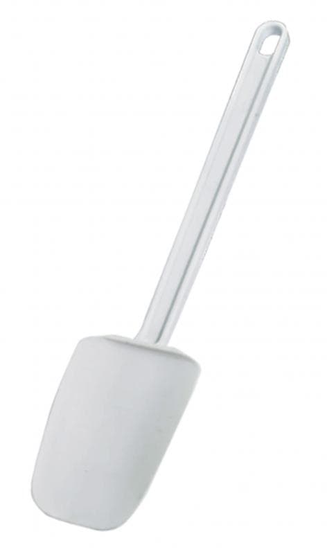 Omcan 80052 14" White Rubber Spoonula with Plastic Handle
