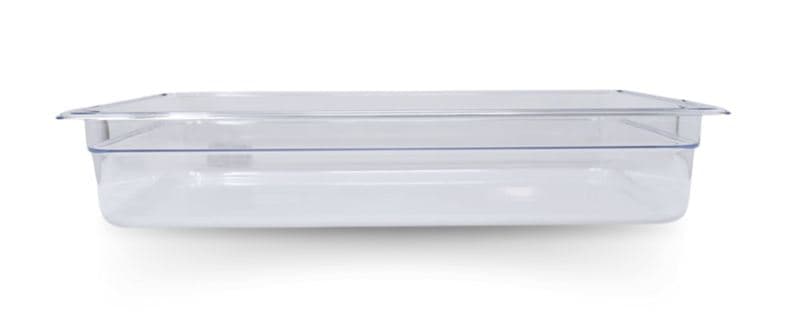 Omcan 80058 Bac alimentaire transparent en polycarbonate GN 1/1 (pleine grandeur), profondeur de 4″