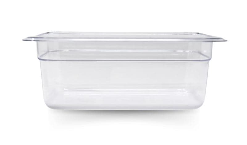 Omcan 80062 Bac alimentaire transparent en polycarbonate GN 1/4 (quart), profondeur de 4″