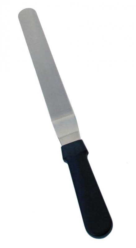 Omcan 80142 Spatule à glacer / à pâtisserie coudée en acier inoxydable avec lame de 6 1/2″ x 1 5/16″ et poignée noire en plastique