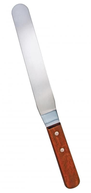 Omcan 80145 Spatule à glacer / à pâtisserie coudée en acier inoxydable avec lame de 8 1/2″ x 1 1/2″ et poignée en bois
