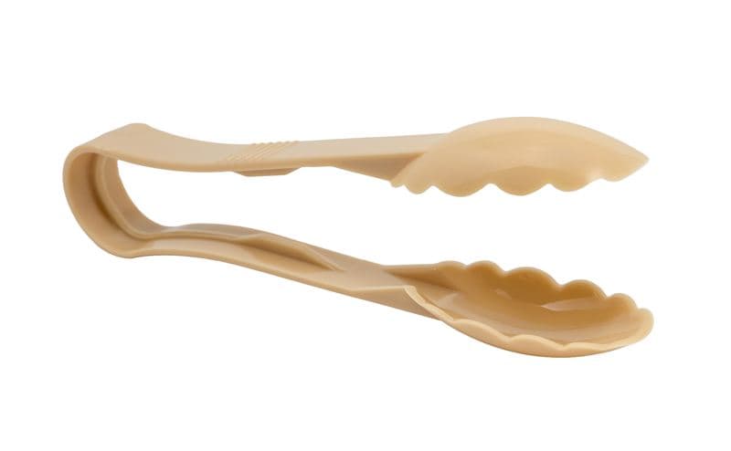 Omcan 80153 9" Polycarbonate Beige Scallop Tongs