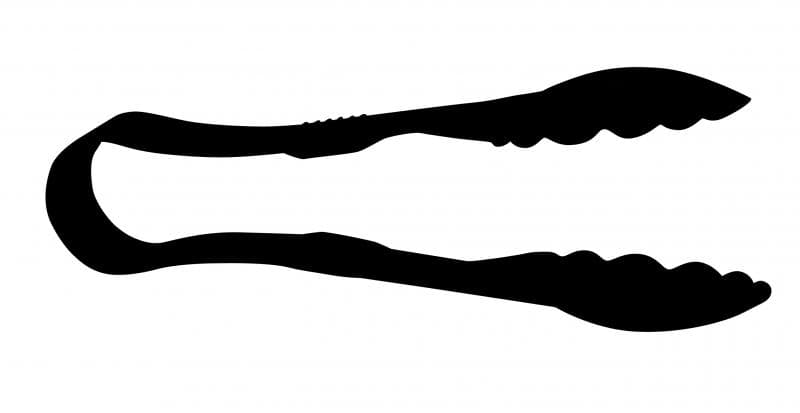 Omcan 80155 9" Polycarbonate Black Scallop Tongs