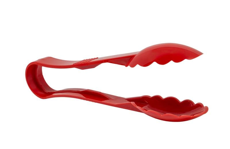 Omcan 80156 9" Polycarbonate Red Scallop Tongs