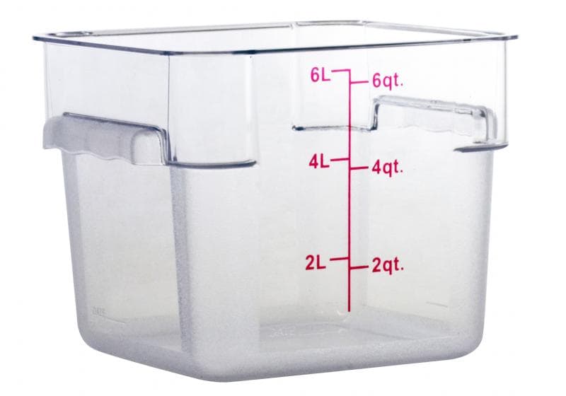 Omcan 80168 6 qt Polycarbonate Clear Square Food Storage Container