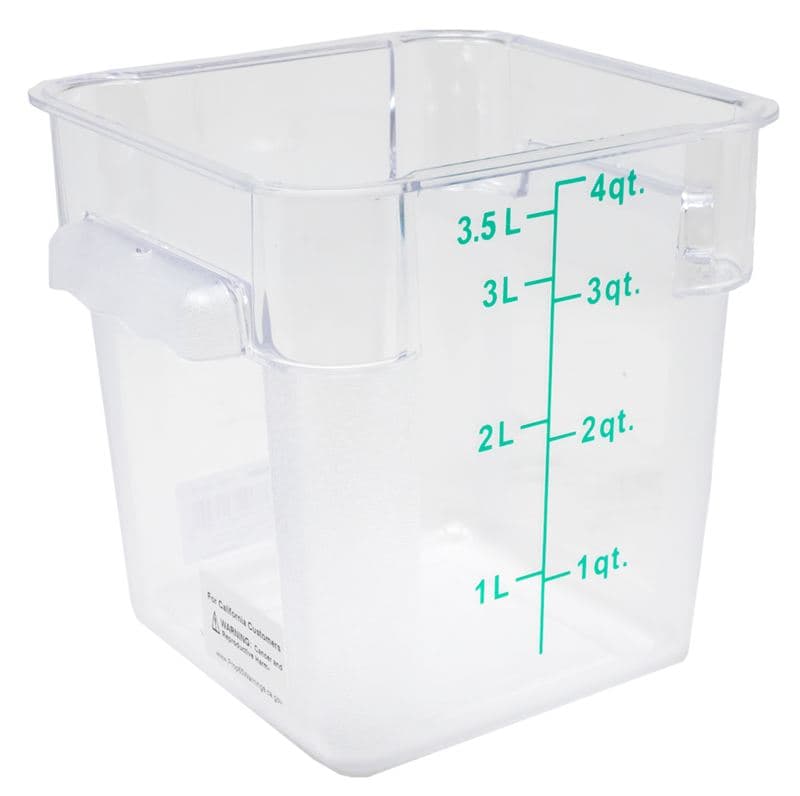 Omcan 80170 4 qt Polycarbonate Clear Square Food Storage Container