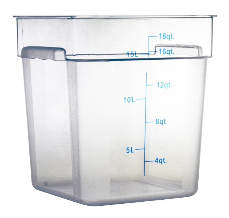 Omcan 80180 18 qt Polycarbonate Clear Square Food Storage Container