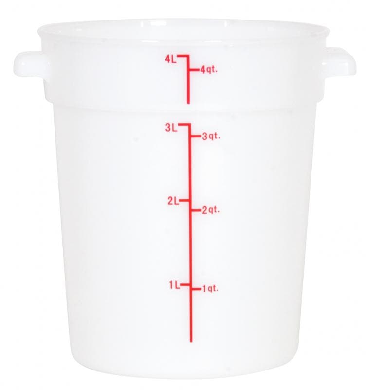 Omcan 80187 Contenant alimentaire rond de 4 pintes en polypropylène blanc