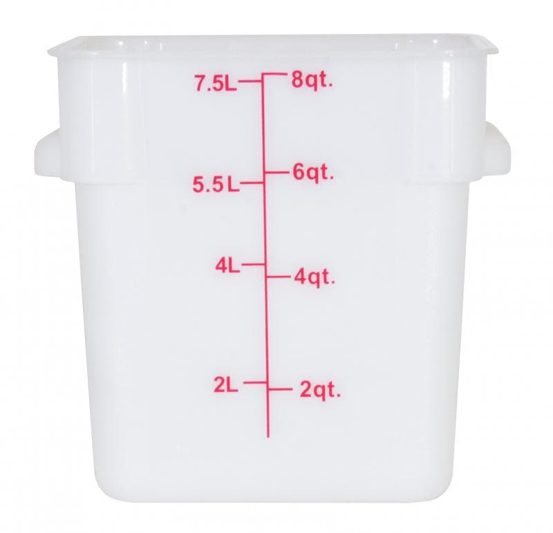 Omcan 80190 Contenant alimentaire carré de 8 pintes en polypropylène blanc