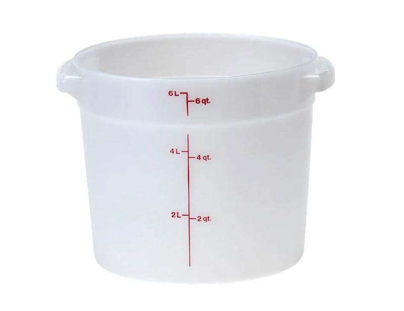 Omcan 80192 6 qt Polypropylene White Round Food Storage Container