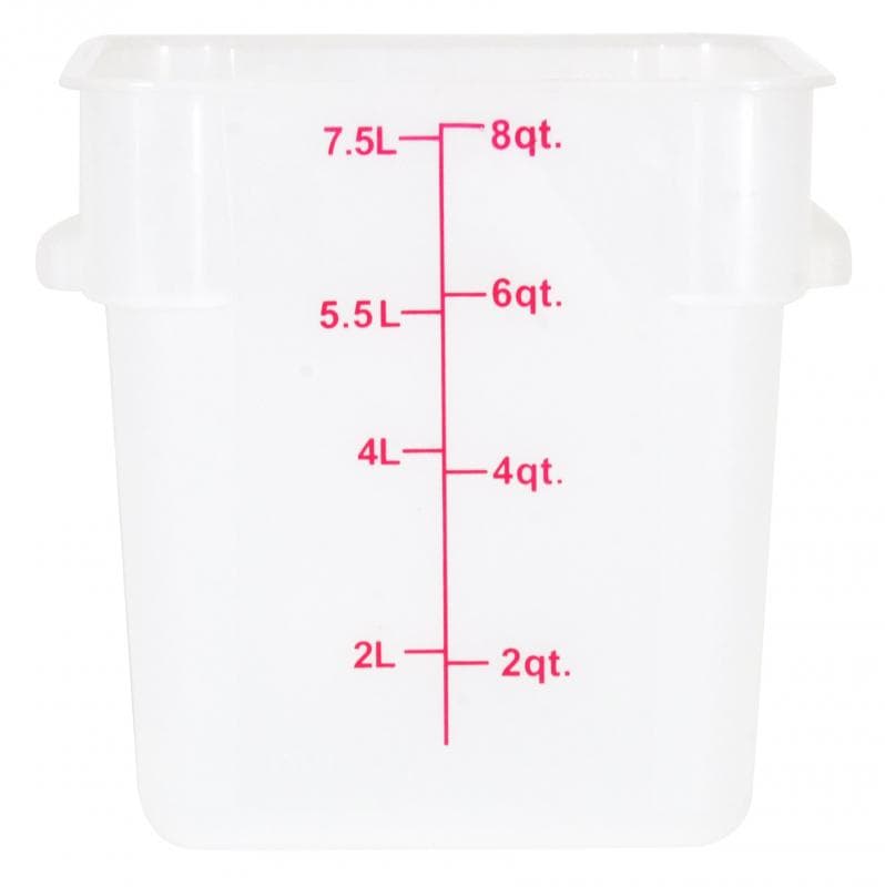 Omcan 80193 Contenant alimentaire carré de 8 pintes en polypropylène translucide