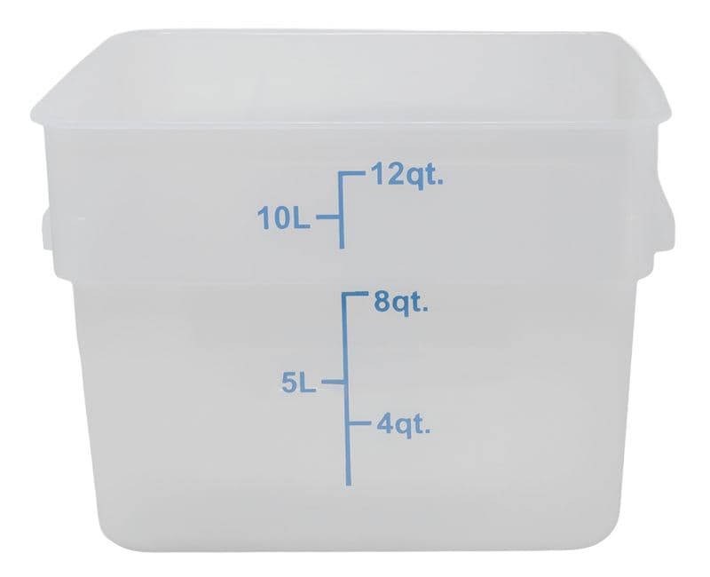 Omcan 80199 Contenant alimentaire carré de 12 pintes en polypropylène translucide
