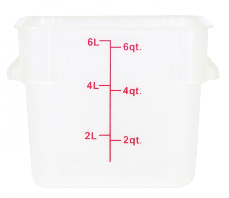 Omcan 80203 Contenant alimentaire carré de 6 pintes en polypropylène translucide