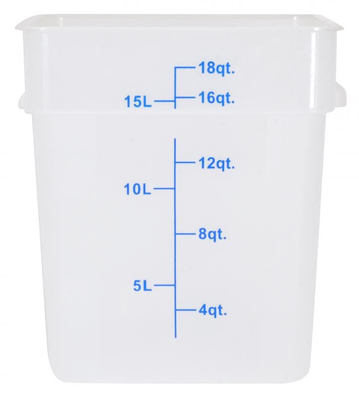 Omcan 80205 18 qt Polypropylene Translucent Square Food Storage Container