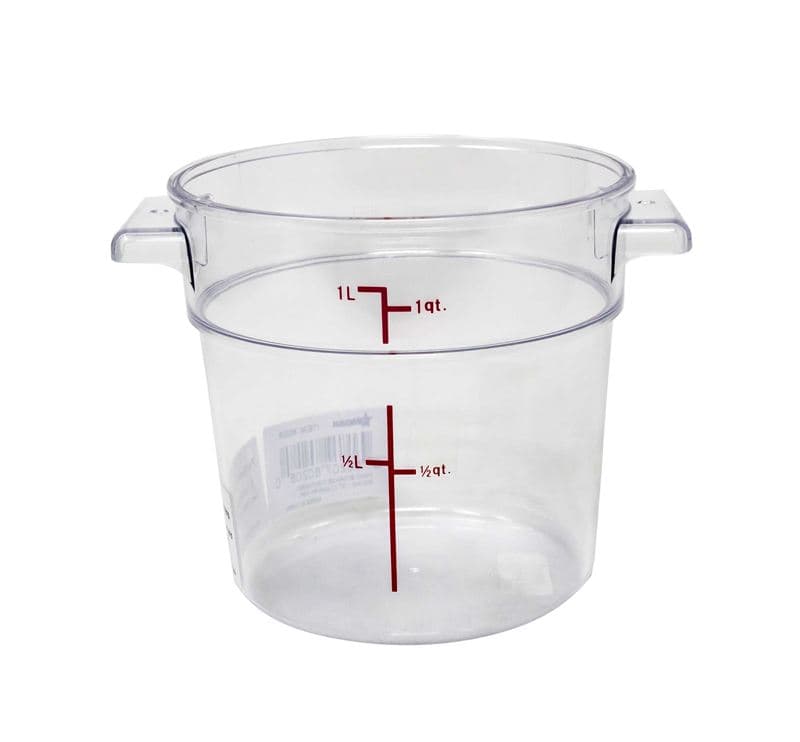 Omcan 80208 1 qt Polycarbonate Clear Round Food Storage Container