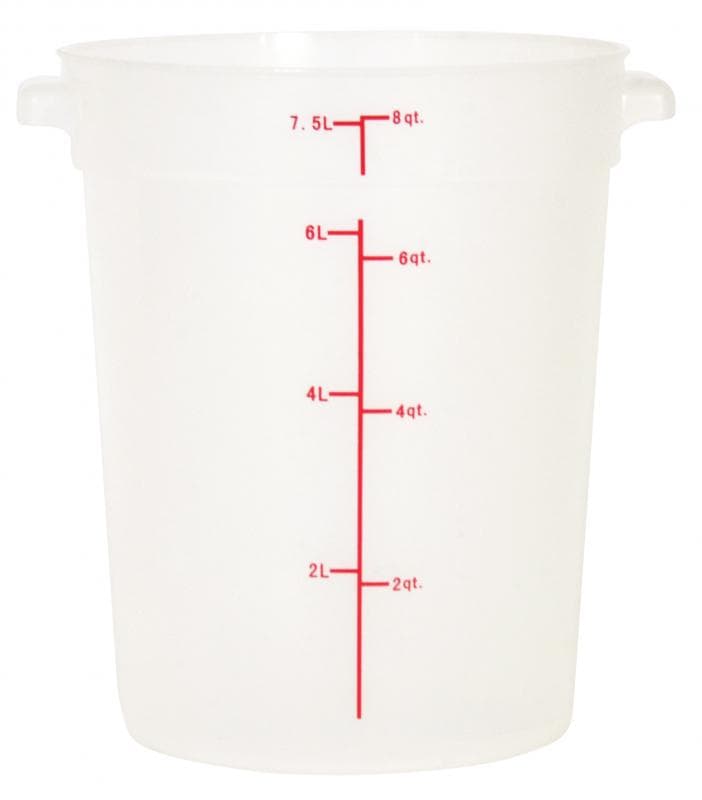 Omcan 80213 Contenant alimentaire rond de 8 pintes en polypropylène translucide