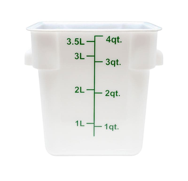 Omcan 80224 4 qt Polypropylene White Square Food Storage