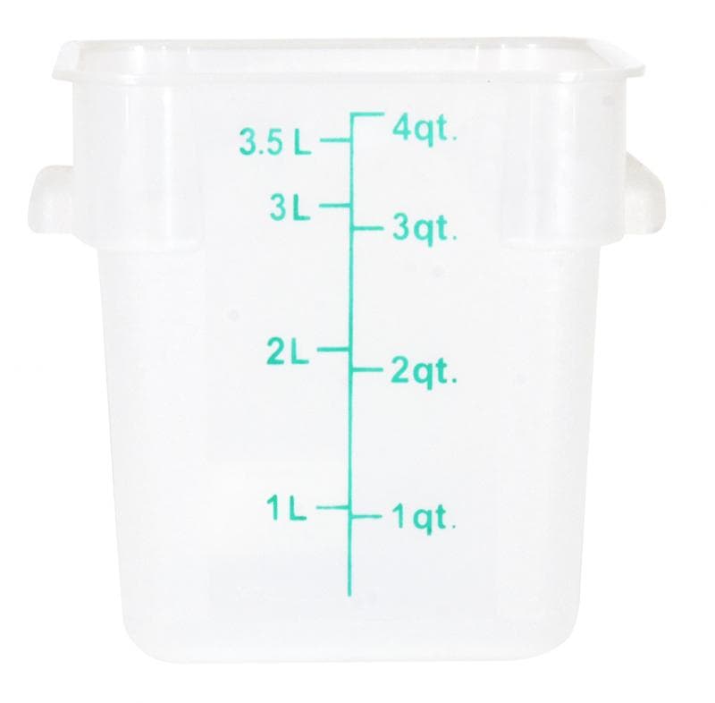 Omcan 80225 4 qt Polypropylene Translucent Square Food Storage Container