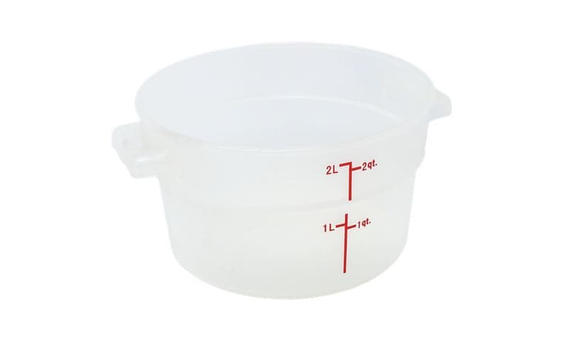 Omcan 80226 2 qt Polypropylene Translucent Round Food Storage Container