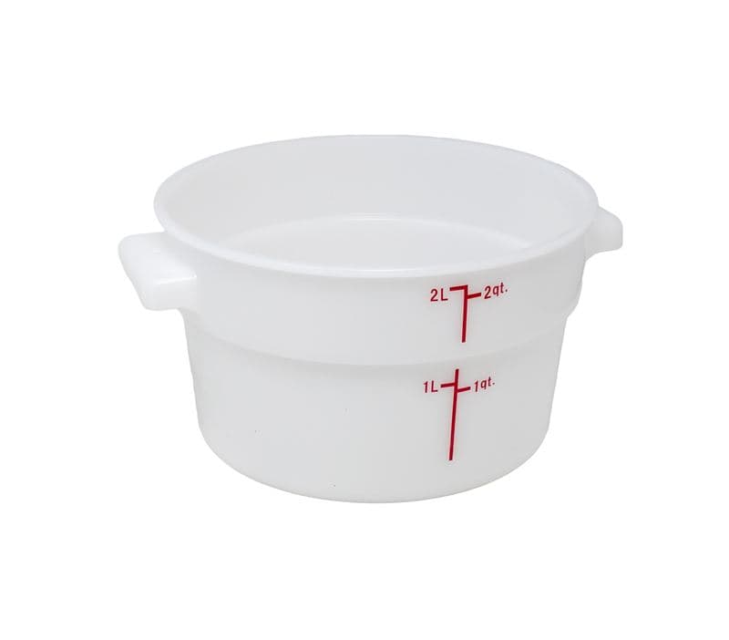 Omcan 80227 2 qt Polypropylene Round White Food Storage Container