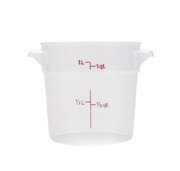 Omcan 80229 1 qt Polypropylene Translucent Round Food Storage Container