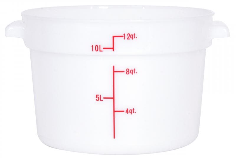 Omcan 80234 12 qt Polypropylene White Round Food Storage Container