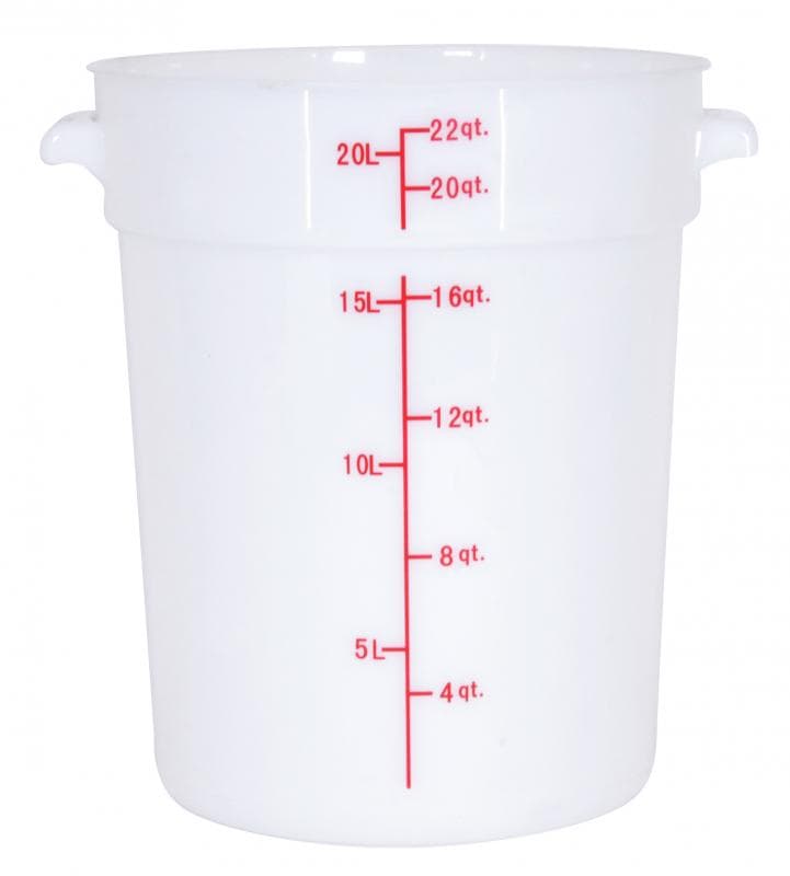 Omcan 80235 22 qt Polypropylene White Round Food Storage Container