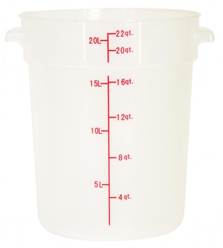 Omcan 80236 Contenant alimentaire rond de 22 pintes en polypropylène translucide