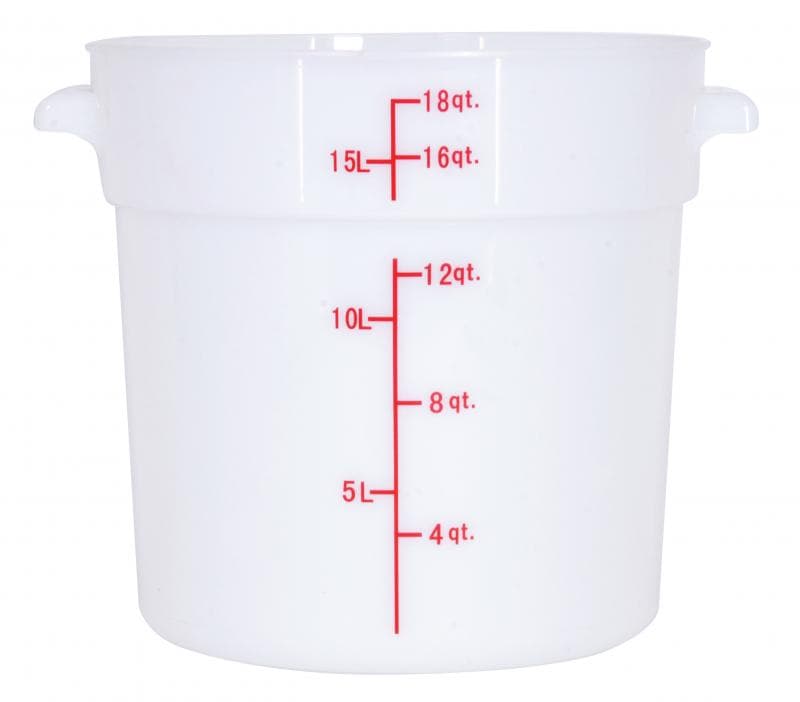 Omcan 80238 18 qt Polypropylene White Round Food Storage Container