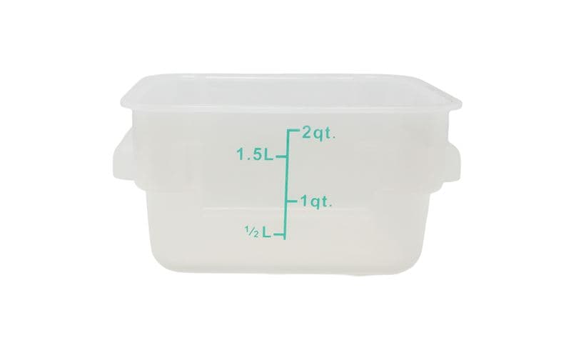 Omcan 80240 2 qt Translucent Square Food Storage Container