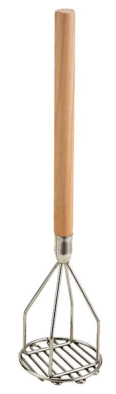 Omcan 80398 Pilon à pommes de terre rond de 4″ avec manche en bois de 18″